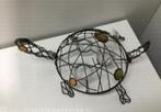 Metalen schildpad met 3 glazen theelichthouders PROMO!, Bruin, Nieuw, Ophalen of Verzenden, Metaal