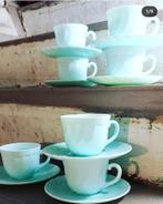 Arcopal france vert menthe tasses et soucoupes à café, Enlèvement ou Envoi