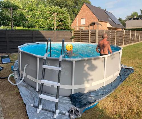 Rond opzet zwembad (Intex), Tuin en Terras, Zwembaden, Gebruikt, Opzetzwembad, 120 cm of meer, 300 cm of meer, Rond, Ophalen