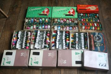 8 dozen kerstlampjes jaren 50 (128 lampjes branden!!!) beschikbaar voor biedingen