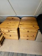 Massief  houten nachtkastjes met laden, Huis en Inrichting, Slaapkamer | Nachtkastjes, Ophalen, Gebruikt, 45 tot 65 cm, Minder dan 55 cm
