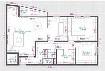 Appartement à Grâce-Hollogne, 2 chambres, Immo, 130 kWh/m²/an, 13487 kWh/an, 2 pièces, Appartement