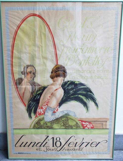 Poster Art Deco - Marcy - Brussel, Antiek en Kunst, Kunst | Litho's en Zeefdrukken, Ophalen