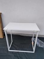 Compact wit bureau met metalen frame, Huis en Inrichting, Ophalen of Verzenden, Nieuw, Bureau