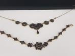 Antieke Victoriaanse Ketting & Armband Boheemse Granaat, Handtassen en Accessoires, Antieke sieraden, Ophalen of Verzenden, Armband