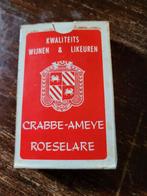 Kaartspel wijnen likeuren Roeselare crabbe ameye, Ophalen of Verzenden