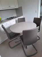 Tafel met blad in composiet en 4 stoelen, Huis en Inrichting, Tafels | Eettafels, Ophalen, Zo goed als nieuw