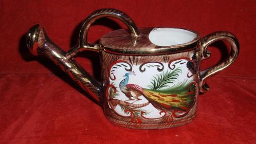 Oud aardewerk gieter met pauw H. Bequet, Antiek en Kunst, Antiek | Keramiek en Aardewerk, Ophalen of Verzenden