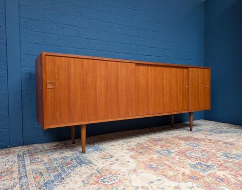 Vintage teak lowboard, jaren 60, Verzamelen, Retro, Huis en Inrichting, Ophalen