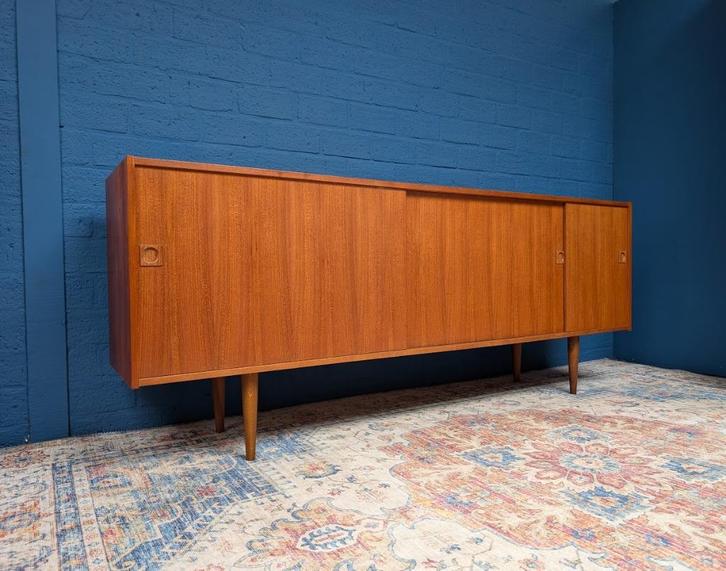 Vintage teak lowboard, jaren 60, Verzamelen, Retro, Huis en Inrichting, Ophalen
