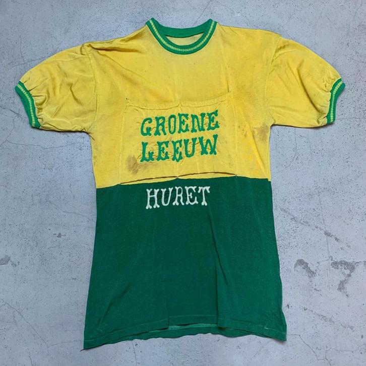 Groene Leeuw-Huret jaren ‘50 koerstrui wielertrui, Fietsen en Brommers, Fietsaccessoires | Fietskleding, Ophalen of Verzenden
