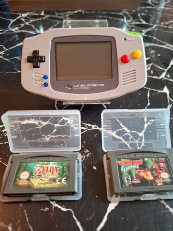 Gameboy Advance SNES-editie + Zelda + Donkey Kong Country  beschikbaar voor biedingen