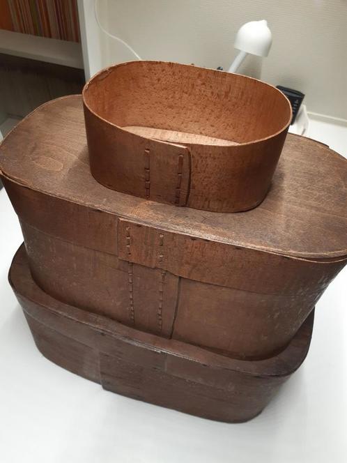 3 ANTIEKE HOUTEN DOZEN, Huis en Inrichting, Woonaccessoires | Schalen en Manden, Ophalen of Verzenden