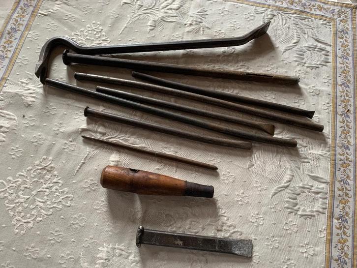 Set van 10 antieke gereedschappen voor garage mechanieker, Doe-het-zelf en Bouw, Gereedschap | Handgereedschap, Gebruikt, Verzenden