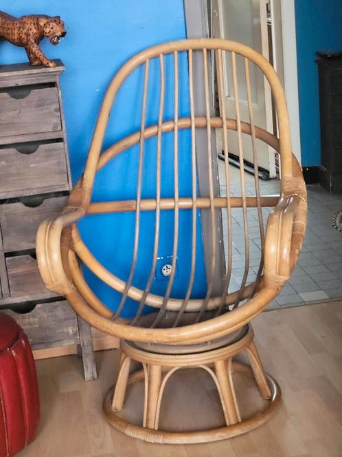 Mid Century retro vintage bamboedraaistoelen, Antiquités & Art, Antiquités | Meubles | Chaises & Canapés, Enlèvement ou Envoi