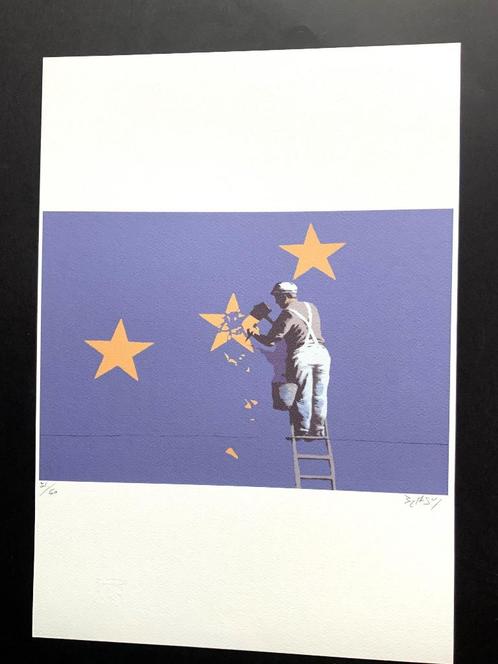 Banksy, genummerd litho ,formaat 35 X 50 cm, Antiek en Kunst, Kunst | Litho's en Zeefdrukken, Ophalen of Verzenden