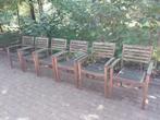 6 Bristol Teak stoelen, Tuin en Terras, Tuinstoelen, Ophalen, Gebruikt, Teakhout