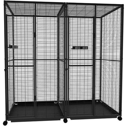 Volière perroquet double 2x1x2 m cage perroquet double ara, Dieren en Toebehoren, Vogels | Hokken en Kooien, Nieuw, Volière, Metaal