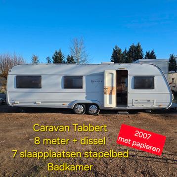 Caravane Tabbert Papers 7 couchettes, mobil-home de camping, 8 mètres et plus, Lit fixe, Entreprise, Tabbert