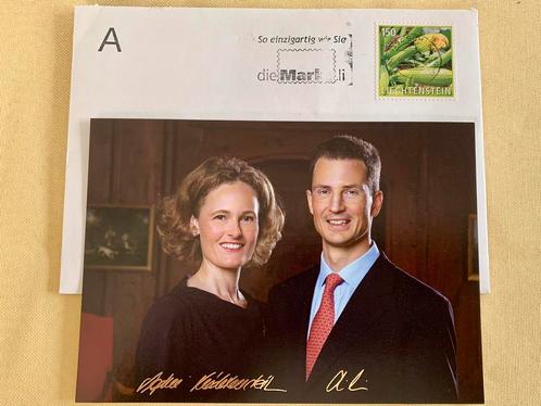 Gesigneerde foto erfprinsen van Liechtenstein, Verzamelen, Koningshuis en Royalty, Zo goed als nieuw, Ophalen of Verzenden