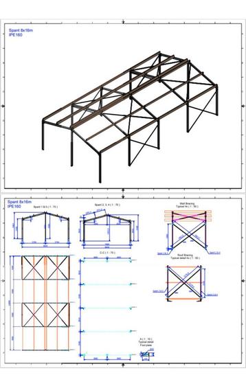 Staalconstructie 8m x 16m beschikbaar voor biedingen