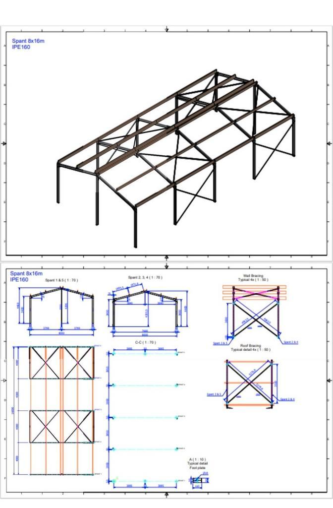 Staalconstructie 8m x 16m, Doe-het-zelf en Bouw, Steigers, Zo goed als nieuw, Ophalen of Verzenden