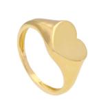 Zegelring goud 18 karaat in de vorm van een hartje., Handtassen en Accessoires, Ringen, Nieuw, Goud, Ophalen of Verzenden, Dame of Heer
