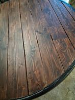 Ronde tuintafel hout 1.45m diameter, 72 cm hoog, Tuin en Terras, Ophalen, Zo goed als nieuw, Rond, Hout