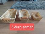 Set van 3 rieten manden
(In nieuwstaat) nooit gebruikt, Huis en Inrichting, Woonaccessoires | Schalen en Manden, Ophalen of Verzenden