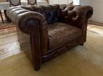 Originele Chesterfield leren fauteuil – bruin, Huis en Inrichting, Ophalen, Eenpersoons, Klassieke Engelse / Chesterfield - tijdloos design
