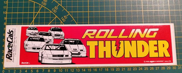 Sticker NASCAR Rolling Thunder 1990, Collections, Autocollants, Enlèvement ou Envoi