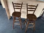 2 houten barstoelen, Ophalen, Gebruikt, 90 cm of meer, Hout