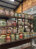 Geweldige handbeschilderde houten melkpot waterkruik pot, Antiek en Kunst, Ophalen of Verzenden