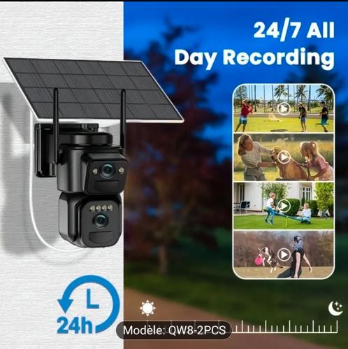 2 Cameras HD GRAND ANGLE solaire avec audio intégré wifi, Audio, Tv en Foto, Videobewaking, Nieuw, Ophalen of Verzenden
