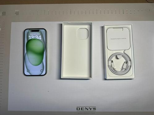 iPhone 15 128GB Groen ALS NIEUW met doos + biljet en hoesje, Telecommunicatie, Mobiele telefoons | Apple iPhone, Zo goed als nieuw