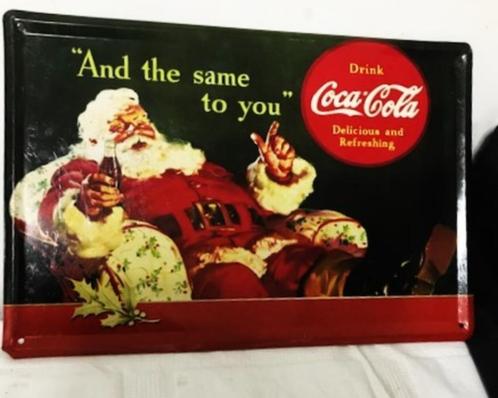 Enseigne publicitaire Noël Coca-Cola authent. USA✨😊💑🎁👌, Collections, Marques & Objets publicitaires, Utilisé, Panneau publicitaire