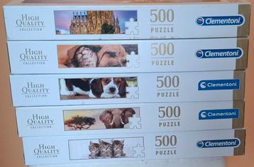 Set van 5 Clementoni puzzels  - 500 stuks  beschikbaar voor biedingen