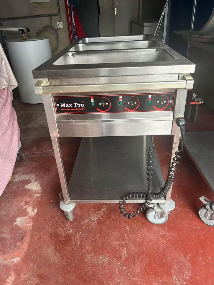 Max Pro Bain marie wagen RVS 3x 1/1 GN 200mm, Articles professionnels, Horeca | Équipement de cuisine, Autres types, Utilisé, Enlèvement