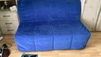 Canapé clic-clac avec couette et draps, Huis en Inrichting, Gebruikt, Blauw, Tweepersoons, 190 cm of minder