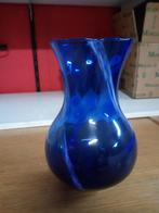 blauw geblazen vaas, Minder dan 50 cm, Glas, Blauw, Zo goed als nieuw