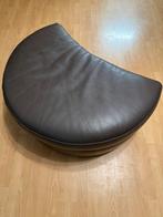 Lederen poef bruin, Huis en Inrichting, Ophalen, Zo goed als nieuw, Ovaal, Leer