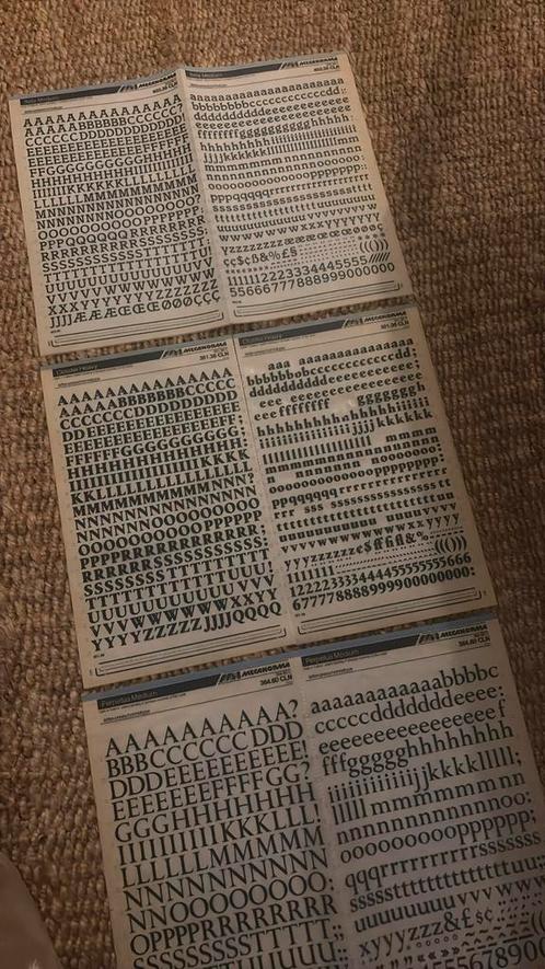 Mecanorma Letter Press Normatype – 3x A3 vellen, Hobby en Vrije tijd, Stempelen, Zo goed als nieuw, Ophalen of Verzenden