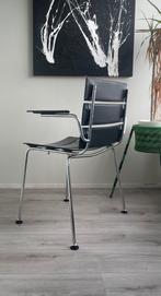 6x Vintage Fasem STRIPE tuigleder armchairs by Vegni ca90s, Huis en Inrichting, Zetels | Voetbanken en poefs, Gebruikt, Metaal