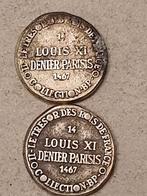 2 token van Louis XI  diener parisis 1467, Ophalen of Verzenden