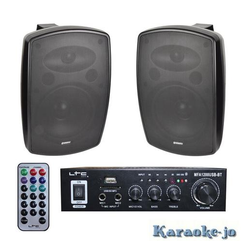 Zwarte 5 Inch Buiten speakers met Bluetooth versterker, Audio, Tv en Foto, Stereoketens, Nieuw, Speakers, Microset, Ophalen of Verzenden
