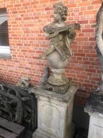 Mooie verweerde Tuinbeeld putti op sokkel, Tuin en Terras, Tuinbeelden, Ophalen