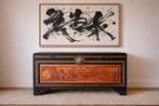 Chinese kist koffer, houtsnijwerk vintage wedding chest, Ophalen, Zo goed als nieuw