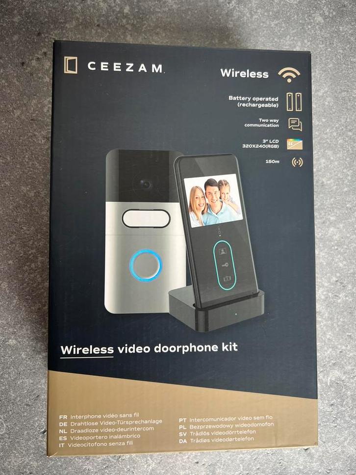 Nouveau kit de sonnette vidéo sans fil CEEZAM, Maison & Meubles, Sonnettes, Comme neuf, Compatible avec les smartphones, Enlèvement ou Envoi
