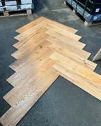 Restpartij 1200m2 eiken visgraat vloer houten vloerdelen, Tuin en Terras, Bloempotten, Ophalen of Verzenden, Zo goed als nieuw