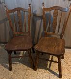 2 eiken stoelen, Ophalen, Gebruikt, Twee, Bruin